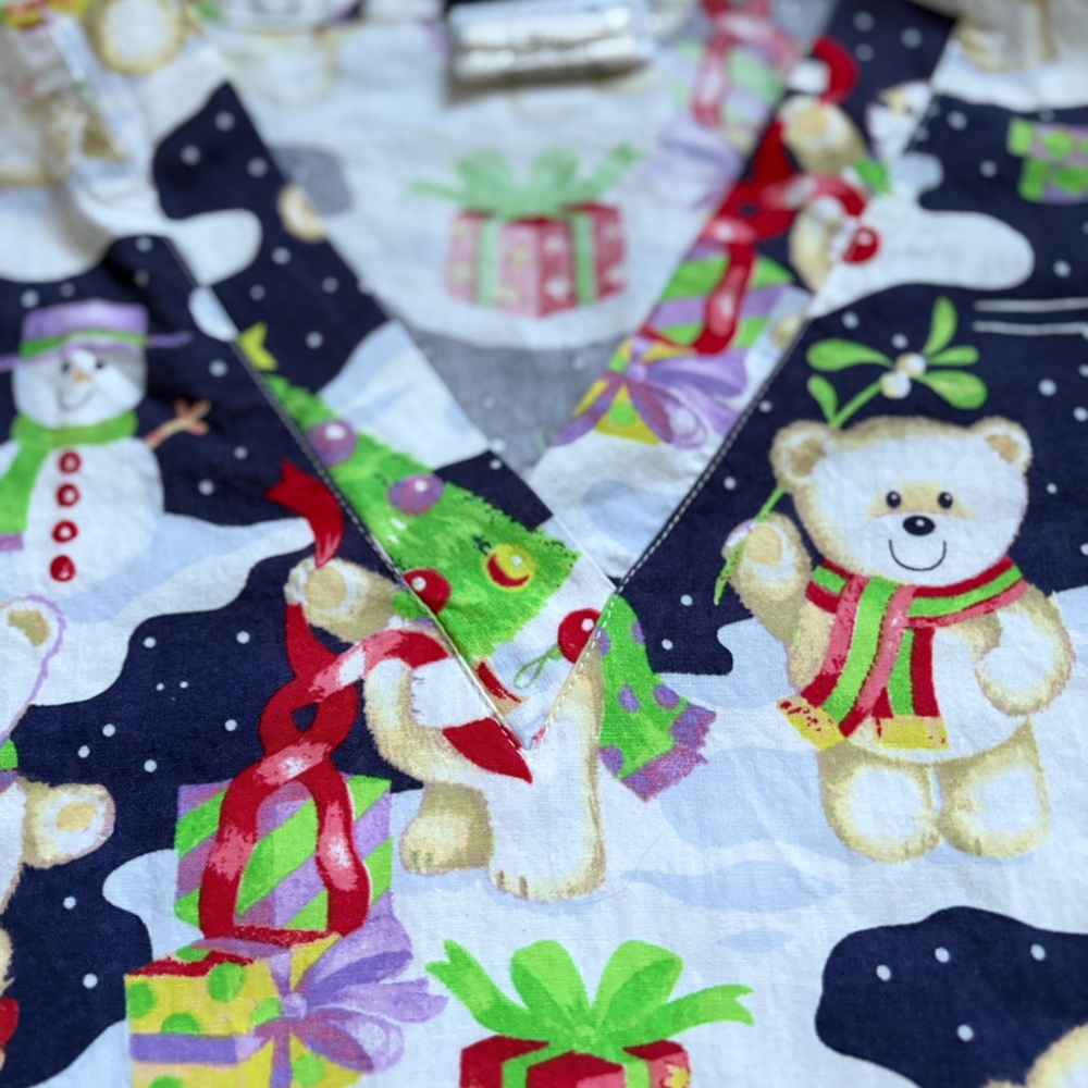 Uniform Advantage Festive Bear Scrub Top